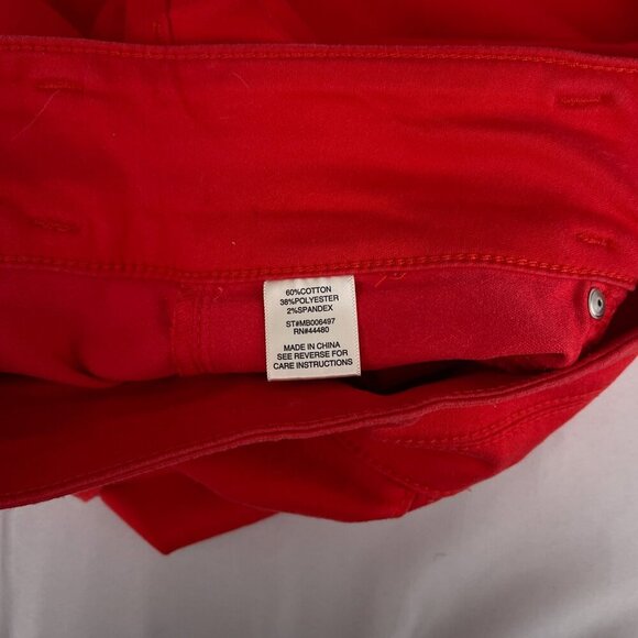 Love Fire Skinny Red Denim Jeans Double Button Stretch Womens Junior 5 - Picture 9 of 13